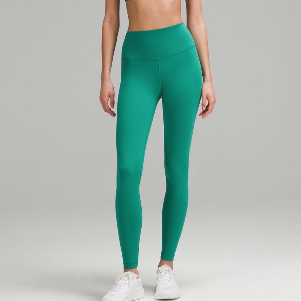 Lululemon women’s Wunder train high rise 28” green